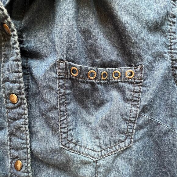 Marianne Womens Long Sleeve Blue Jean Shirt Size S - Picture 2 of 9